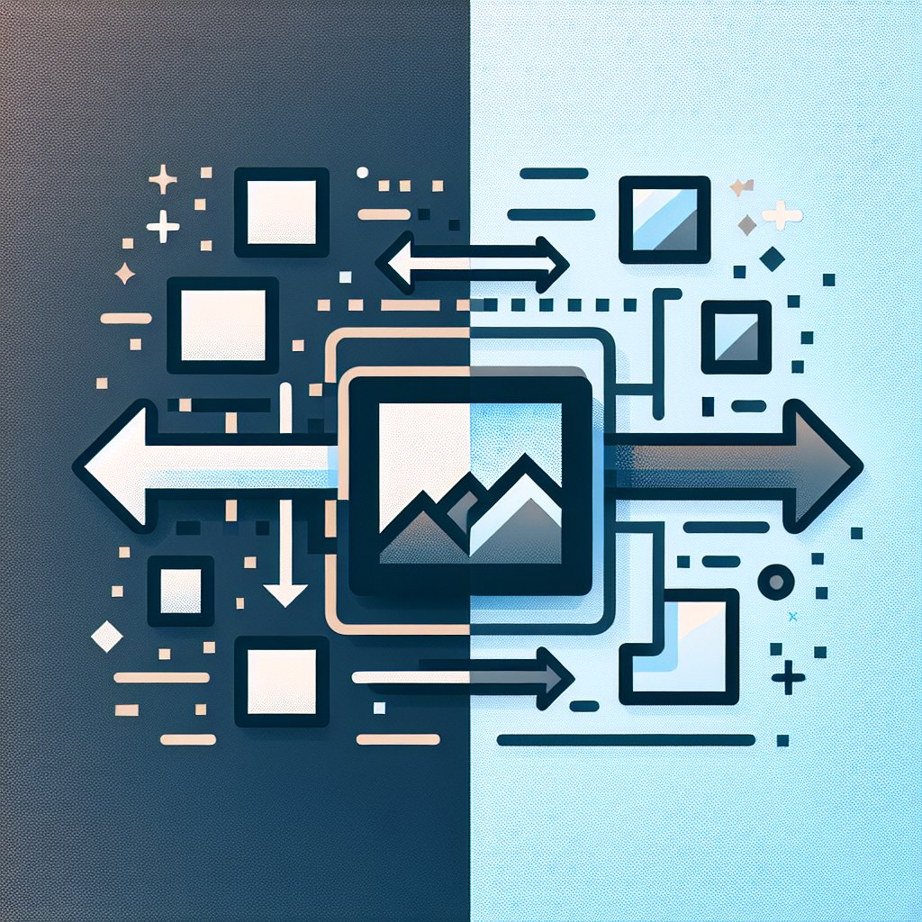 "HEICとJPG形式の画像を比較するイラスト - HEICとJPGの違い、メリット、変換方法を解説する完全ガイドに関連した視覚素材"