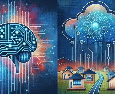 "AI技術が地方医療の質を向上させる様子を示す画像 - 医療革新に寄与するデータ分析と診断支援"